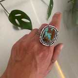 Square Turquoise Statement Ring or Pendant- Sterling Silver and Royston Turquoise- Finished to Size
