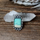 Blue Opal Petrified Wood Ring or Pendant- Sterling Silver and Indonesian Opalized Petrified Wood- Finished to Size