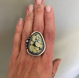 The Sunflowers Ring- Bamboo Mountain Turquoise and Sterling Silver- Finished to Size or as a Pendant