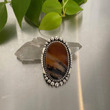 The Desert Sunrise Ring- Montana Agate and Sterling Silver- Finished to Size or as a Pendant