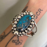 The Supernova Cuff- Size M/L- Morenci II Turquoise and Sterling Silver Bracelet