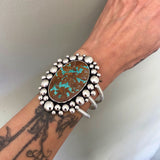 Supernova Cuff- Size S/M- Pilot Mountain Turquoise and Sterling Silver Bracelet