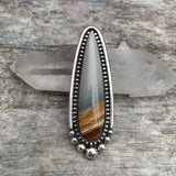 Huge Picture Jasper Talon Ring or Pendant- Sterling Silver and Desert Picture Jasper- Finished to Size