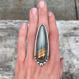 Huge Picture Jasper Talon Ring or Pendant- Sterling Silver and Desert Picture Jasper- Finished to Size