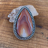 Huge Banded Agate Ring- Sterling Silver and Banded Agate Finished to Size or as a Pendant
