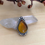 Amber Celestial Ring- Sterling Silver and Mayan Amber - Finished to Size