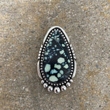 Huge Teardrop Variscite Statement Ring or Pendant- Sterling Silver and Poseidon Variscite- Finished to Size