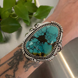 The Terrestrial Cuff- Bamboo Mountain Turquoise and Sterling Silver Bracelet- Size S/M