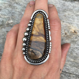 Huge Deschutes Jasper Ring or Pendant- Sterling Silver and Rare Deschutes Picture Jasper- Finished to Size