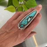 The Tidal Pool Ring- Bamboo Mountain Turquoise and Sterling Silver- Finished to Size or as a Pendant