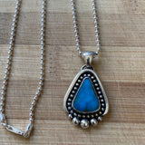 Turquoise Mountain and Sterling Silver Necklace- Chain Included