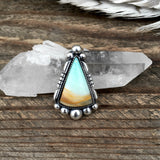 Blue Opal Petrified Wood Ring or Pendant- Sterling Silver and Indonesian Opalized Petrified Wood- Finished to Size