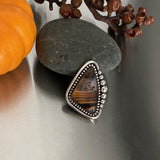 Large Montana Agate Statement Ring or Pendant- Sterling Silver- Finished to Size