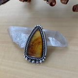 Large Amber Celestial Ring- Sterling Silver and Mayan Amber - Finished to Size