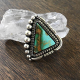 High-Grade Turquoise Ring or Pendant- Kings Manassa Turquoise and Sterling Silver- Finished to Size