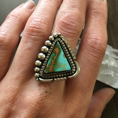 High-Grade Turquoise Ring or Pendant- Kings Manassa Turquoise and Sterling Silver- Finished to Size