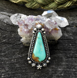 Celestial Ring or Pendant- Royston Turquoise and Sterling Silver Statement Ring- Finished to Size