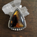 Huge Triangle Amber Ring- Sterling Silver and Mayan Amber - Finished to Size