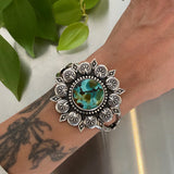The Third Eye Cuff- Size S/M- Bamboo Mountain Turquoise and Sterling Silver Bracelet