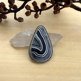 Huge Agate Statement Ring or Pendant- Sterling Silver- Finished to Size
