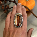 Large Chunky Montana Agate Ring or Pendant- Sterling Silver- Finished to Size