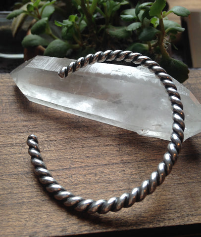Heavy Sterling Silver Twist Cuff Bracelet