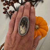 Chunky Statement Ring or Pendant- Petrified Palm Root and Sterling Silver- Finished to Size