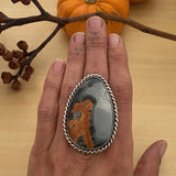 Large Maligano Jasper Ring or Pendant- Sterling Silver and Jasper- Finished to Size