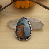 Large Maligano Jasper Ring or Pendant- Sterling Silver and Jasper- Finished to Size