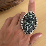Large Variscite Ring- Sterling Silver and Posiedon Variscite- Finished to Size