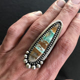 Ribbon Variscite Talon Ring- Sterling Silver and Australian Variscite Statement Ring- Finished to Size or as Pendant