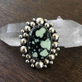 Large Variscite Super Bubble Ring or Pendant- Sterling Silver and Posiedon Variscite- Finished to Size