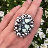 Large Variscite Super Bubble Ring or Pendant- Sterling Silver and Posiedon Variscite- Finished to Size