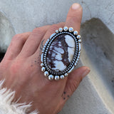 Large Wild Horse Statement Ring or Pendant- Sterling Silver and Wild Horse Magnesite- Finished to Size
