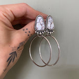Wild Horse and Sterling Silver Hoop Earrings- Post Earrings for Pierced Ears