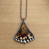Large Triangular Montana Agate Bubble Necklace- Sterling Silver and Agate - 18" Sterling Chain