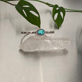 Stamped Turquoise Stacker Cuff- Size XS/S- Emerald Valley Turquoise and Sterling Silver Bracelet