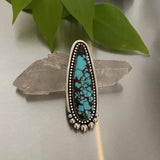 The Zenith Ring- Cloud Mountain Turquoise and Sterling Silver- Finished to Size or as a Pendant