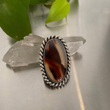 The Zephyr Ring- Montana Agate and Sterling Silver- Finished to Size or as a Pendant